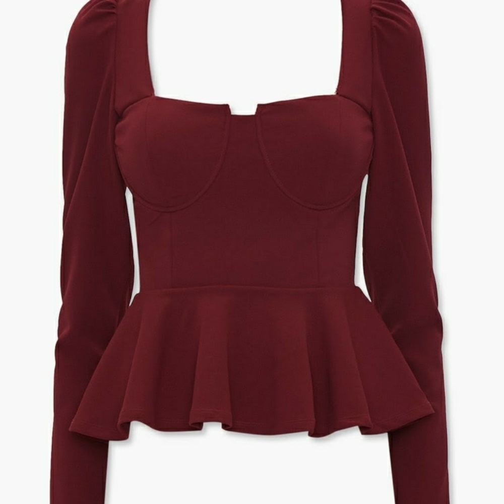 Bustier/Red Bustier Peplum Top